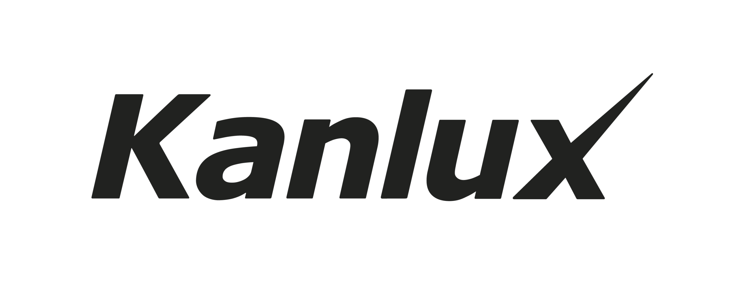 Logo firmy Kanlux; czarny napis "Kanlux"